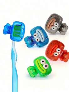 1/2/5 Household Toothbrush Holder, Portable Travel Toothbrush Dust Cover Storage Box, Portable Toothbrush Head Protection Clip, Toothbrush Storage Clip, Travel Essential Toothbrush Protection Cover Portable Toothbrush Box - Blue - View 11