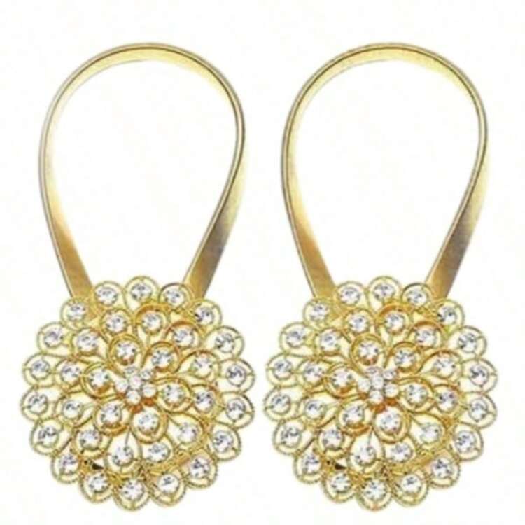 1/2 chiếc móc kẹp rèm cửa sổ hình hoa pha lê từ tính, móc buộc rèm trang trí lò xo, không cần khoan, quà tặng sinh nhật, tốt nghiệp. - Nhiều màu - Xem 17