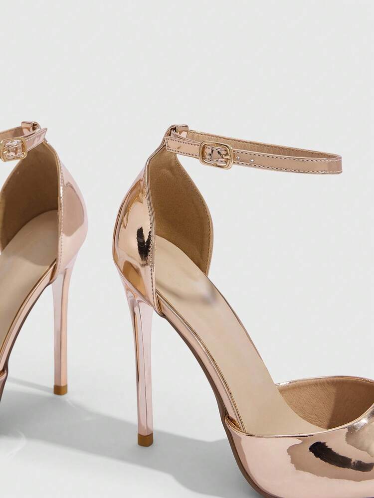 CUCCOO SZL Women Shoes New Women's Champagne Pointed Stiletto Sexy Dinner Party Women's High Heel Shoes Back Ankle Strap Hollow Shoes Women's Shoes
