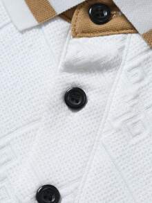 EGENSIO Áo Polo nam cổ bẻ gân, chất liệu jacquard, màu trơn. - trắng - Xem 6