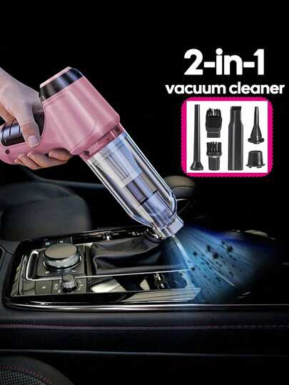 Teckwe 三合一车载吸尘器，强劲吸力，便携式紧凑型无线手持吸尘器，干湿两用，双串并联锂电池，单节1200mAh，总容量2400mAh