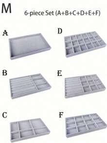 Jewelry Tray Organizer, Jewelry Necklace Earring Ring Display Storage Box, Stackable Jewelry Holder Case Makeup Cosmetic Organizer For Earrings Necklace Rings Bracelets Pendants Pearl - Grey - View 19