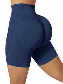 Velisys Velisys 3 buah Celana Pendek Olahraga/Bersepeda Wanita Tanpa Jahitan, Warna Polos, Elastis - MultiWarna - View 6