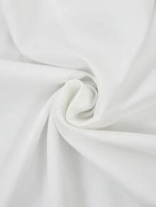 Franclia Blusa casual con volant tinta unita versatile - Bianco - Visualizzare 4