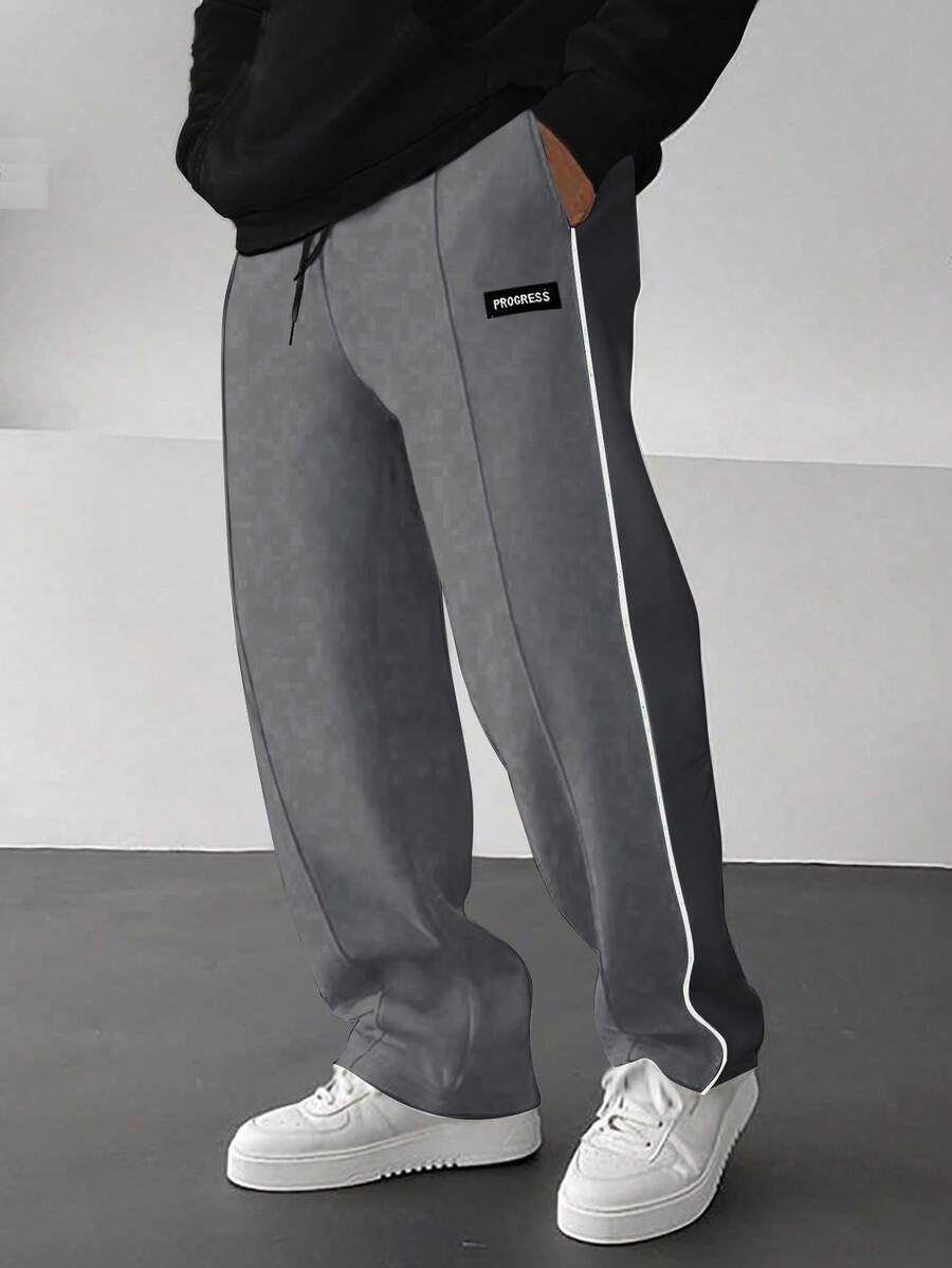 Manfinity Hypemode Men's Drawstring Waist Pocket Casual Everyday Sweatpants - Dark Grey - View 1
