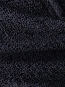 Elamini 女士复古纹理休闲低腰宽松直筒裤，修身纯色宽松版型长裤，适合春季穿着 - 藍色 - 查看 5