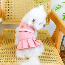 PETSIN 一件甜美藏蓝色领宠物连衣裙，荷叶边下摆，可爱公主风猫狗服装 - 彩色 - 查看 14