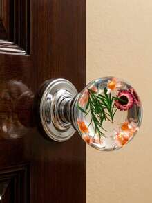 Cirelle Manijas de puerta con bola de cristal incrustada en resina, manijas de resina creativas y elegantes para gabinetes y armarios, adecuadas para uso doméstico. - Multicolor - Ver 4