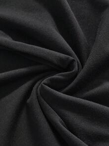 ROMWE J-Fashion Pantalones con pierna acampanada y cordón estilo punk con rayas para mujeres - Negro - Ver 4