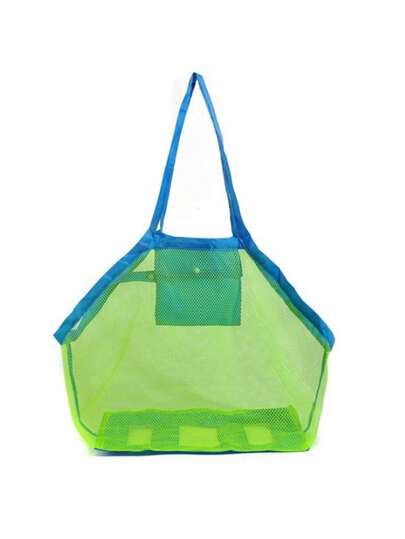 Bolsa de playa plegable de malla, bolsa de almacenamiento rápido para juguetes de niños al aire libre, bolsa de almacenamiento para herramientas de excavación de arena