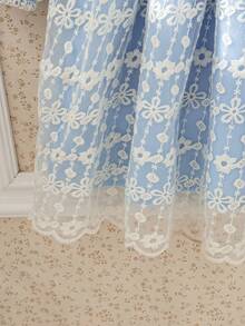 Souflis Souflis Toddler Girls' Elegant Sweet Floral Embroidered Mesh Blue Princess Dress, Peter Pan Collar Long Sleeve, Suitable For Spring, Summer, Autumn Occasions Like Birthday Party, Photography, School, Etc. Childrens Clothes Young Girl Dresses Tea Party Dress Girl - Baby Blue - View 10