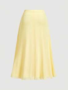 SHEIN MOD Große Größen Gelbes Trägerkleid Maxi Kleid 2-teiliges Set, geeignet für Strand, Party, Urlaub - Hellgelb - Übersicht 13