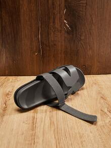 SHUZIA Dép lê đế cao màu xám H Architectural dành cho nam - Đế PU hình học & chống trơn trượt | Thiết kế hở mũi, thích hợp cho những chuyến dạo chơi từ khu nghỉ dưỡng đến thành phố. - Xám - Xem 7