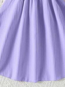 SHEIN Vestido De Encaje Con Tirantes De Contraste Para Niñas Preadolescentes - Morado - Ver 5