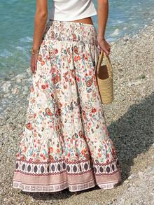 INAWLY Women's Casual Paisley Print Skirt - Multicolor - View 2