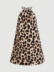 SHEIN Vestito casual minimalista e confortevole per ragazze pre-adolescenti in vacanza - nero - Visualizzare 3