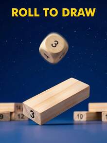 MINKOJA Numbered Wooden Rolling Tower Game, Containing Dice, Helps With Number Symbol Recognition And Mathematics Learning, Promotes Balance Training And Creative Construction. - Building block toy - View 7