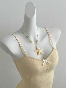 Sweetra 法式夏季优雅粉色蕾丝小众设计甜美吊带迷你连衣裙，女士款 - 杏色 - 查看 3