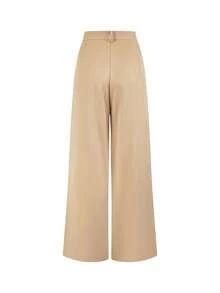 Chiquease Beige High Waist Wide Leg Pants/Minimalist Relaxed Casual Chic Trousers/Commuting/Daily/Versatile Leg Lengthening - Khaki - View 2
