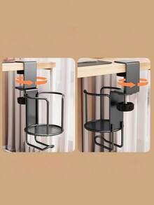 Office Side-Mounted Fixed Cup Holder, Non-Slip Mug Tray, Desktop Space Saving Folding Rack Bathroom Bathroom Accessories Bathroom Tools - multicolor - View 5