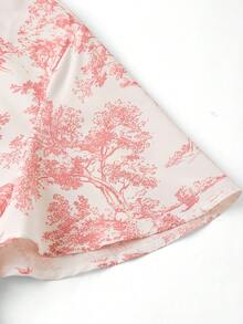 Ellevyn V-Neck Tie-Waist Pink Dress - Coral Pink - View 4