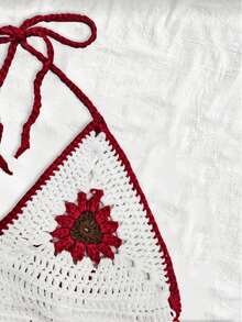 Trelyra Floral Knit Camisole Crop Top - Multicolor - View 8