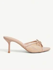 CUCCOO CHICEST 女士时尚高跟蝴蝶结装饰凉拖鞋 - 駝色 - 查看 3