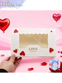 Bộ 8 hộp đựng kẹo, sô cô la và bánh quy hình trái tim có cửa sổ dành cho Ngày Valentine; hộp đựng bánh trứng và các món tráng miệng khác cho Ngày Valentine; thích hợp cho Ngày Valentine, sinh nhật, đám cưới và kỷ niệm. - Nhiều màu - Xem 7