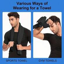 1 Pack Quicke Dnying Microfiber Sports Towel, Beach Towe, Bath Towe,Sweat-Absorbent Skin-Fiendly And Breathable Towel- Best For Sports,Fitnes, Yoga,Swimming And Camping - Multicolor - View 7