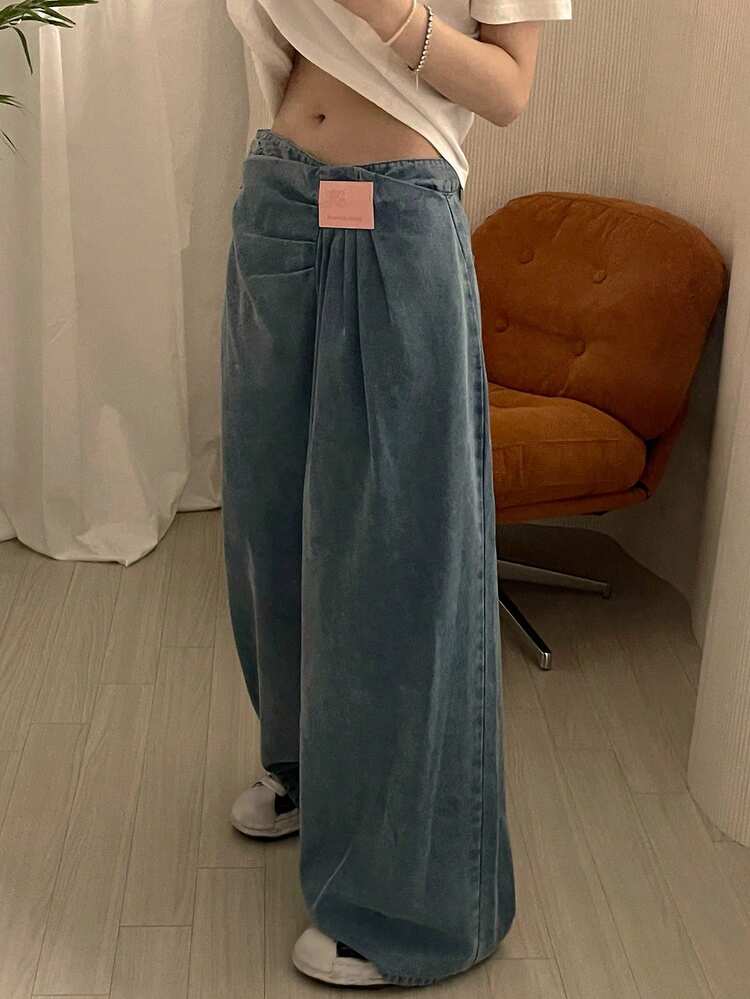 Women's Washed Loose Wide-Leg Casual Jeans