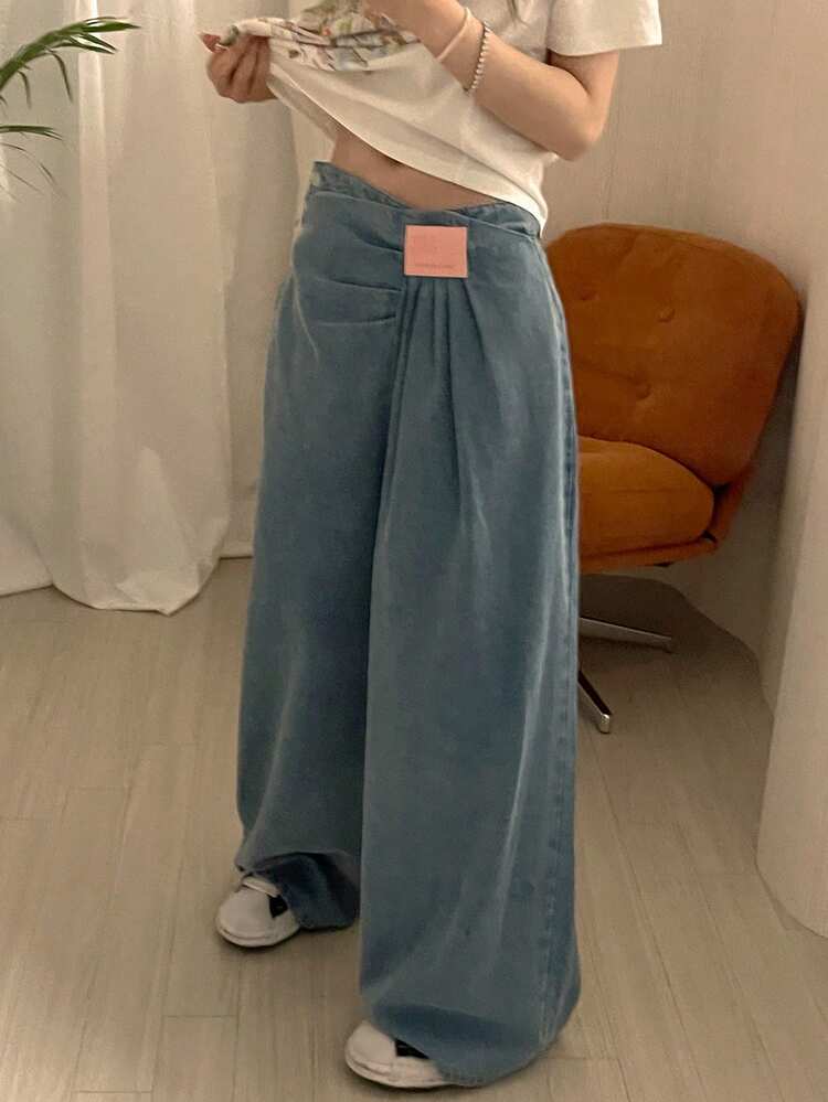 Women's Washed Loose Wide-Leg Casual Jeans