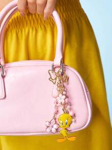 LOONEY TUNES X SHEIN Cute Cartoon Tweety Zinc Alloy Bag Charms,Bow Knot Keychain, Flowers Pendants, Souvenirs, Collectibles, For Gifts, Wallets, School Bags, Backpacks,Car Accessories - Nhiều màu - Xem 2