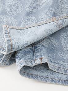GlowEve Quần short denim nữ kiểu dáng thường ngày, có túi và cúc. - Màu xanh lam - Xem 9