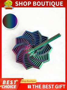 1 Stück 3D gedrucktes Stern Polygon Fidget Spielzeug, 3D faltbare Unendlichkeitswürfel Struktur, Fingerdruck Entlastung Stressabbau, visuelle & auditive sensorische beruhigende Spielsache, einzigartiges Desktop Zen Dekor, Weihnachten Geburtstags Party Geschenk, ideales Überraschungsgeschenk für Feiertage - Verschiedenfarbig - Übersicht 2