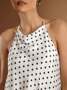 Hauture Top con cuello de halter y espalda descubierta con textura - Blanco y Negro - Ver 6