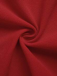 Franclia Women's Elegant A-Line Waist Cinching Mini Dress - Red - View 5