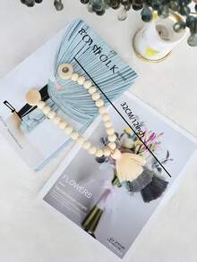 1PC Cartoon Rainbow Wood Bead Curtain Tieback French Style Handmade Sheer Curtain Tie Cord Decorative Holder Home Accessory - B - View 5