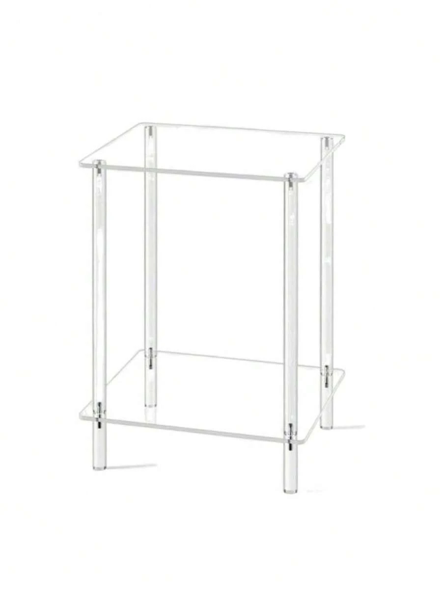 A Square Acrylic Table With Double Layered Circular Edge Tables, Lightweight And Detachable, Suitable For Living Rooms, Office Reception Areas, Apartments, Outdoor Parties. - Multicolor - View 1