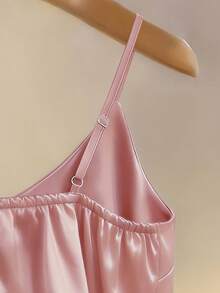 Franclia Standard Size Women's Apricot Camisole, Front Beaded Design, Elegant And Refined Style, Suitable For Spring/Summer Wear, Can Be Worn As An Accent Piece For Dates, Commuting, Daily Outings, Parties, Showcasing A Gentle And Soft Vibe, A Versatile Casual Urban Piece Camisole Tops For Women Women's Tops For Summer Beautiful Top Tops With Built In Bra - Pink - View 4