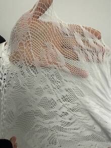 Swim SXY Sexy Fashionable Hollow White Women Sheer Cover Up - White - View 6