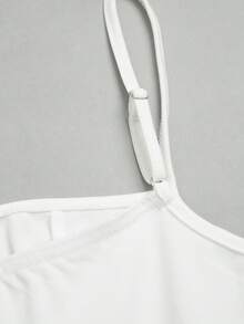 Franclia Mono elegante de mujer con decoración de metal y tirantes finos - Blanco - Ver 8