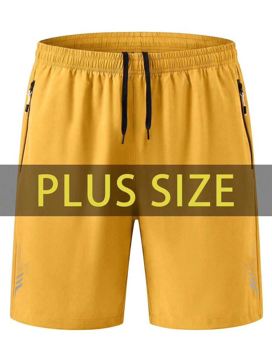 Manfinity Homme Pantalones cortos casuales y versátiles para uso diario y deportivo para hombres de talla grande - Amarillo - Ver 1