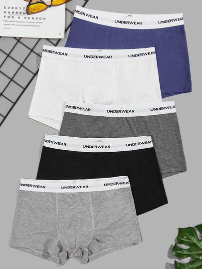 Snug Zone 男士5入組腰部字母條帶平角內褲