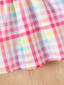 SHEIN 女婴休闲格子吊带连衣裙 - 彩色 - 查看 6