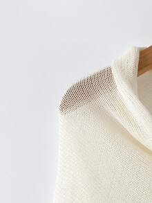 GlowEve CURVE Áo khoác cardigan poncho trắng dáng rộng thoải mái kiểu dáng nghỉ dưỡng dành cho nữ, mùa xuân/hè. - trắng - Xem 3