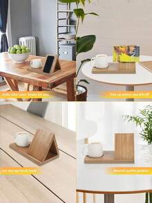 Cirelle Soporte de libro de madera maciza con portavasos, acabados en madera natural y marrón, organizador de libros multifuncional portátil de estilo chino moderno, sujetalibros antideslizante para libros, revistas, tabletas, perfecto para el hogar, oficina, sala de estudio, librería, cafetería y rincón de lectura, regalo ideal para amantes de los libros, lectores, estudiantes, profesores para cumpleaños, festivales, graduación y uso diario, hogar y vida - Multicolor - Ver 8