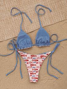 Swim Vcay New Reversible Swimsuit For Women, Sexy & Elegant Casual Beach Bikini Set - Multicolor - View 2