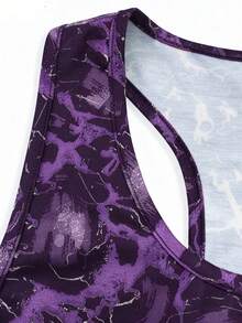 GymBeat Áo tank top thể thao nam in họa tiết nhuộm tie-dye, kiểu dáng thường ngày. - Màu tím - Xem 3