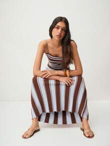 Nöista Strappy Flat Sandals With Studded Decor. Chic, Comfortable, And Perfect For Summer Outings. - golden brown - View 9