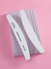 5 chiếc dũa móng tay hình lưỡi liềm chuyên nghiệp, độ nhám 180 và 240, dùng cho tiệm nail, làm móng nghệ thuật, nối móng, dụng cụ làm móng. - Màu Xám nhạt - Xem 7